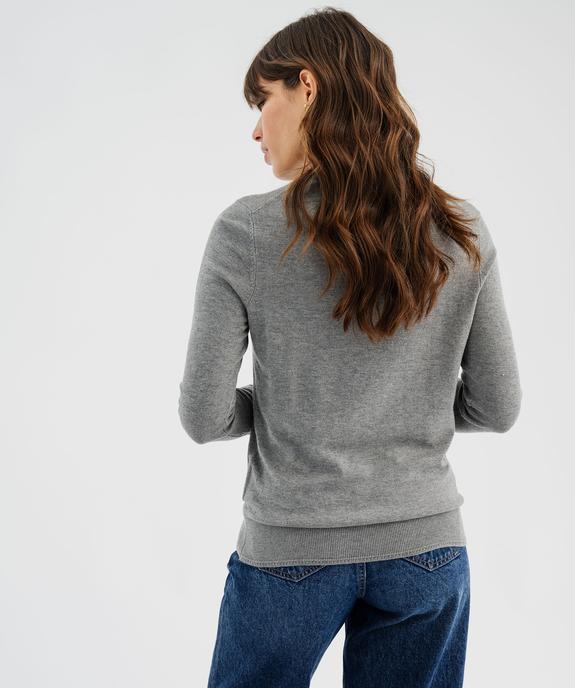 Pull col rond en maille viscose fine et souple femme vue4 - GEMO 4G FEMME - GEMO