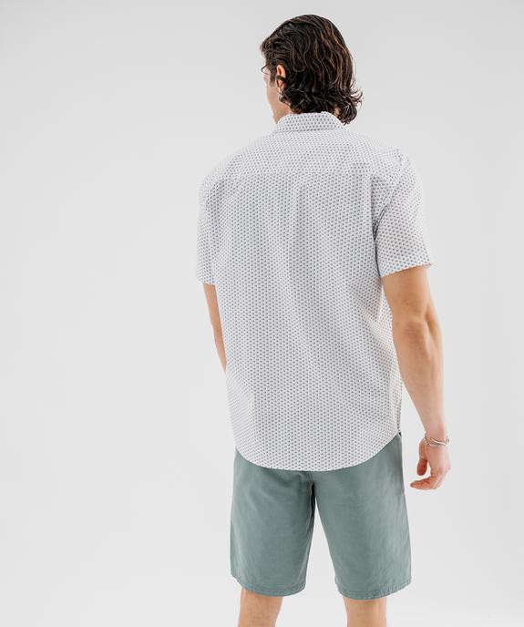 Chemise manches courtes coupe droite à micro-motifs homme vue4 - GEMO 4G HOMME - GEMO