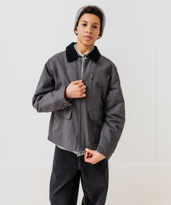 Veste zippée matelassée à col velours garçon vue4 - GEMO 4G GARCON - GEMO