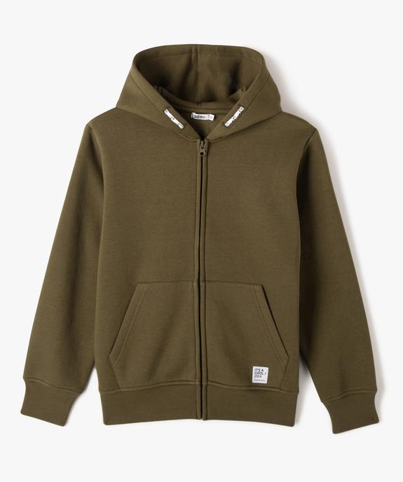 Sweat à capuche avec fermeture zippée garçon vue1 - GEMO (JUNIOR) - GEMO