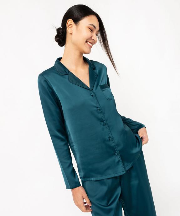 Pyjama 2 pièces en satin femme vue5 - GEMO 4G FEMME - GEMO
