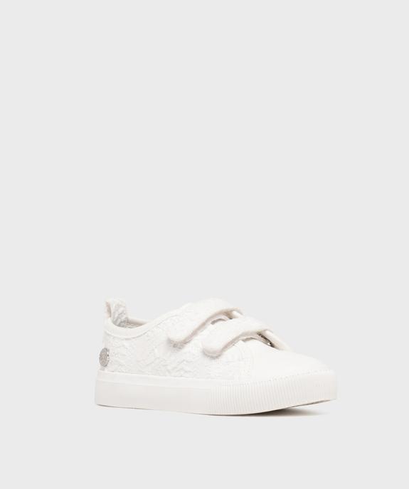 Tennis en toile brodée fermeture scratch fille - LuluCastagnette vue3 - LULUCASTAGNETTE - GEMO