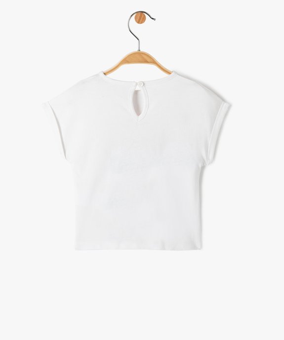 Tee-shirt bébé fille avec motif exotique et noeud dans le bas vue3 - GEMO(BEBE DEBT) - GEMO