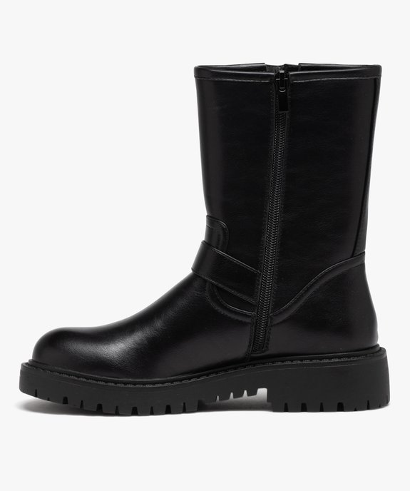 Boots femme unies avec brides à boucle et semelle crantée vue4 - GEMO (CASUAL) - GEMO