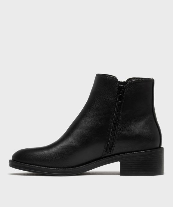 Boots zippées à petit talon en matière lisse femme vue3 - VALENTINA BALDANO GEMO FORGOOD - GEMO