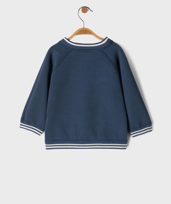 Sweat réversible avec motif et rayures bébé garçon vue3 - GEMO 4G BEBE - GEMO