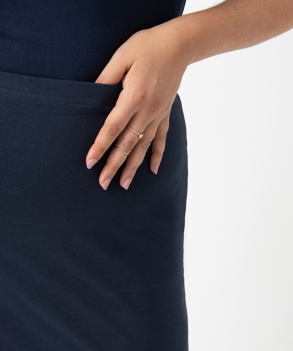 Jupe femme grande taille coupe droite en maille extensible vue2 - GEMO (G TAILLE) - GEMO