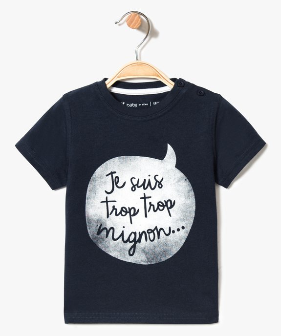 Tee-shirt bébé garçon à manches courtes et grand motif devant vue1 - GEMO(BEBE DEBT) - GEMO
