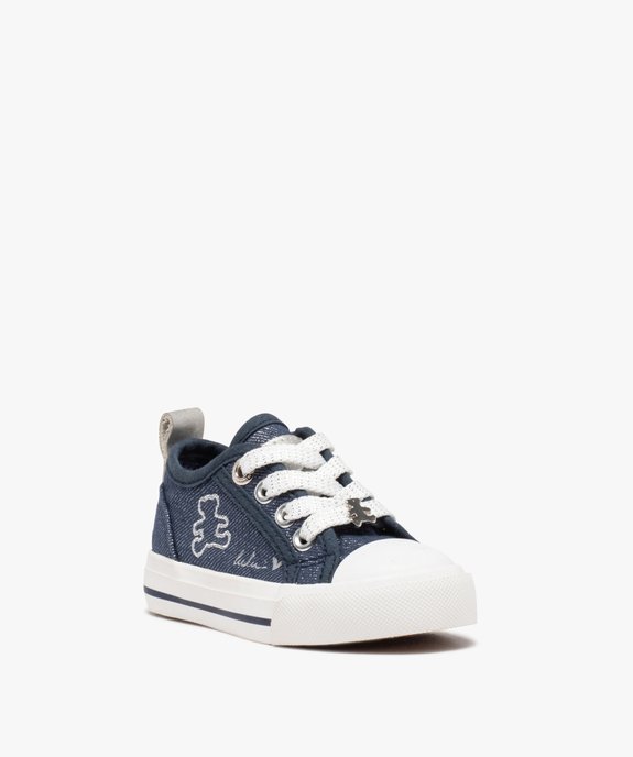 Baskets bébé fille dessus denim brillant - LuluCastagnette vue2 - LULU CASTAGNETT - GEMO