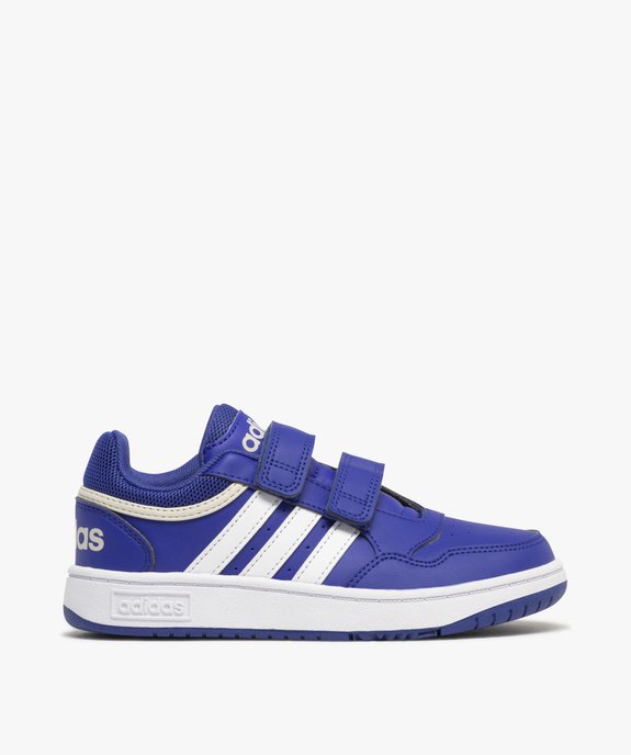 Baskets garçon à double scratch avec bandes latérales Hoops lo - Adidas  vue1 - ADIDAS - GEMO
