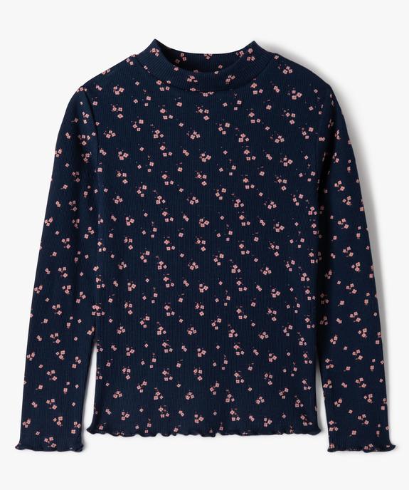 Tee-shirt côtelé à manches longues fille vue1 - GEMO (ENFANT) - GEMO