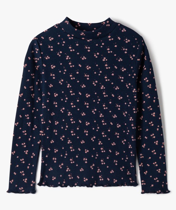 Tee-shirt côtelé à manches longues fille vue1 - GEMO (ENFANT) - GEMO