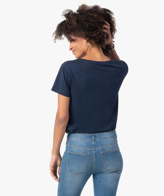Tee-shirt femme avec large col V vue3 - GEMO(FEMME PAP) - GEMO