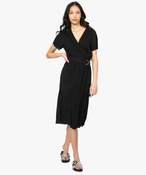 Robe femme portefeuille à manches courtes vue1 - GEMO(FEMME PAP) - GEMO
