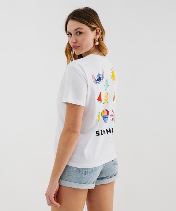 Tee-shirt manches courtes imprimé devant et dos femme - Stitch vue3 - LILO & STITCH - GEMO