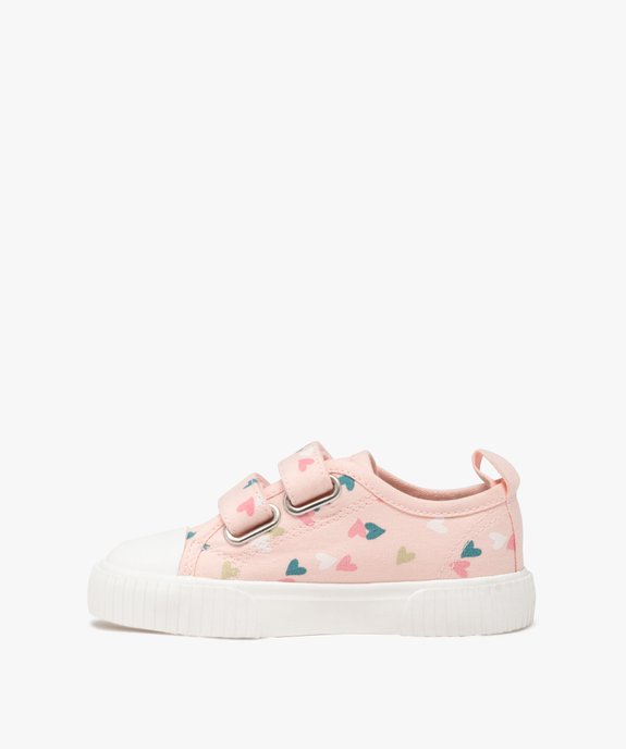 Baskets fille en toile à motifs coeur avec double scratch vue4 - LOVELY WINGS GEMO FOR GOOD - GEMO