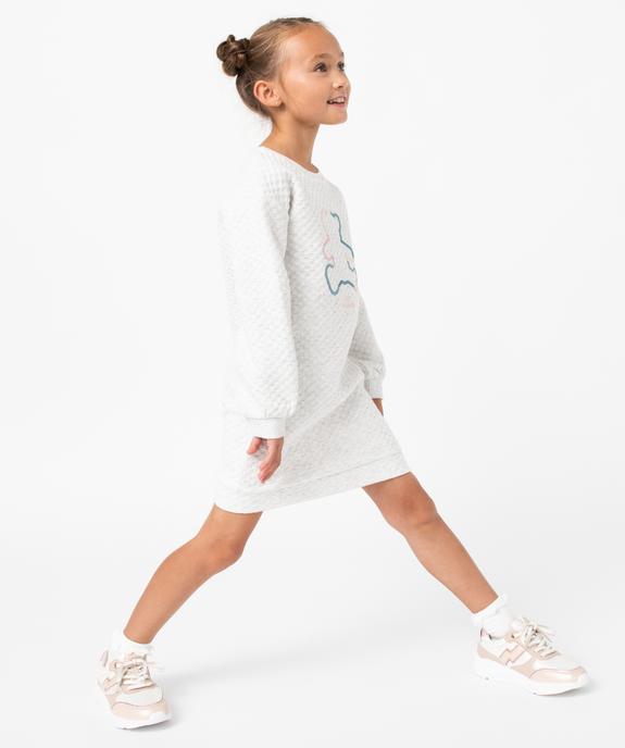 Robe sweat fille en maille texturée - LuluCastagnette vue5 - LULUCASTAGNETTE - GEMO
