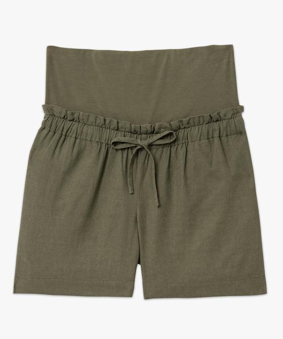 Short de grossesse en lin avec bandeau bas vue4 - GEMO 4G MATERN - GEMO