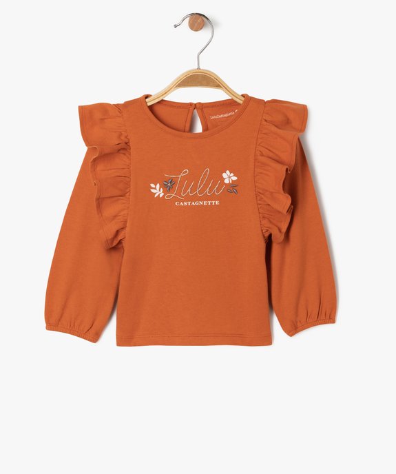 Tee-shirt manches longues à volants bébé fille - LuluCastagnette vue1 - LULUCASTAGNETTE - GEMO