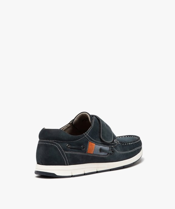 Chaussures bateau homme confort dessus en cuir uni et à scratch vue5 - G'FLEX GEMO FOR GOOD - GEMO