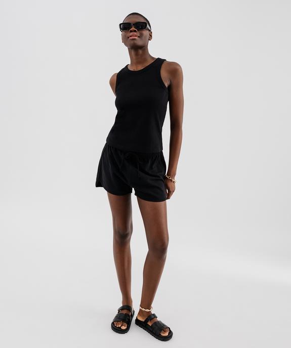 Short en maille French Terry avec taille ajustable femme vue4 - GEMO 4G FEMME - GEMO