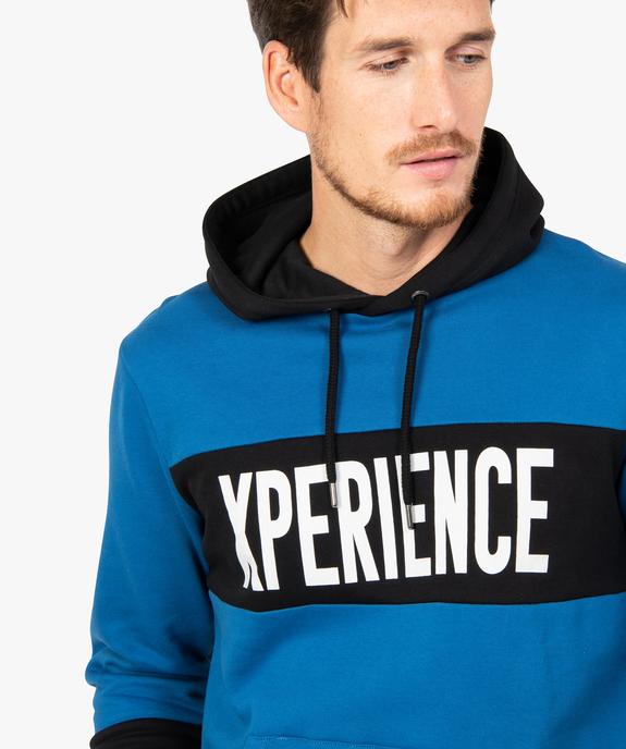 Sweat homme bicolore à capuche   vue2 - GEMO (HOMME) - GEMO