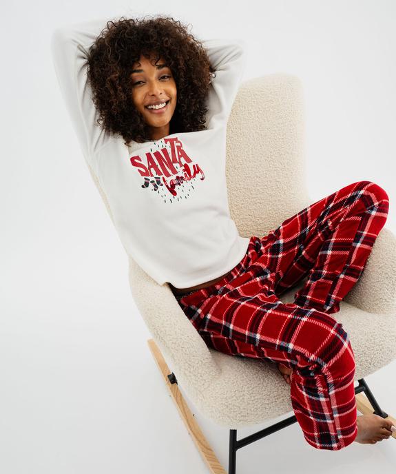 Pyjama en maille polaire spécial Noël femme vue1 - GEMO(HOMWR FEM) - GEMO