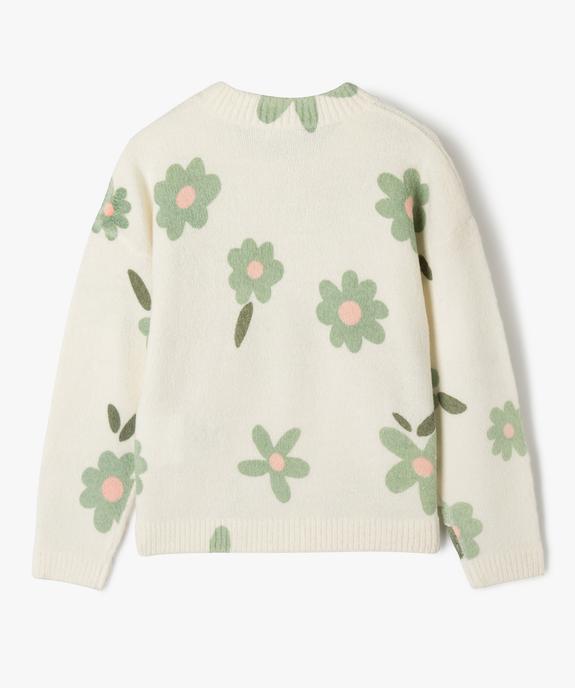 Pull à col rond en maille avec motifs fille vue3 - GEMO (ENFANT) - GEMO