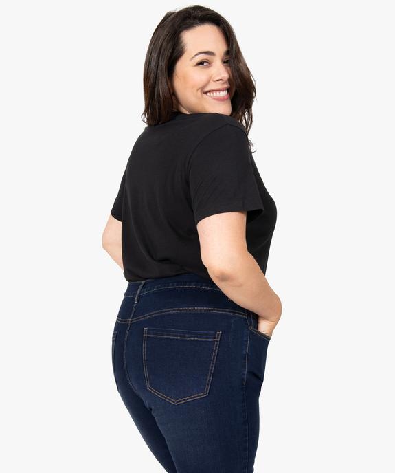 Tee-shirt femme grande taille à manches courtes et col V vue3 - GEMO (G TAILLE) - GEMO
