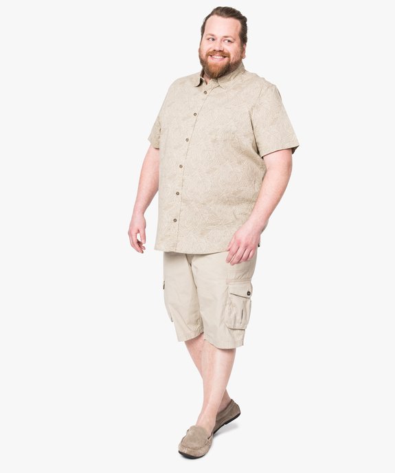 Bermuda uni à poches multiples vue5 - GEMO (G TAILLE) - GEMO