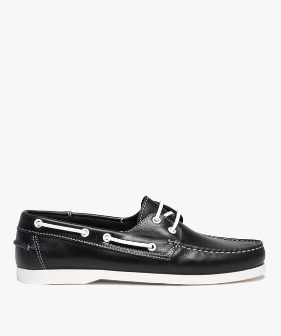Chaussures bateau homme classiques dessus cuir uni vue1 - GEMO (CASUAL) - GEMO