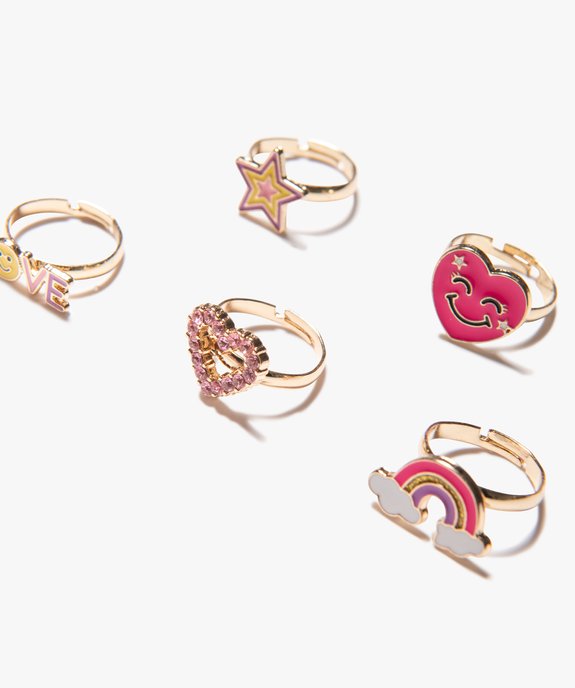 Coffret de bagues pour fille assorties (lot de 5) vue2 - GEMO (ACCESS) - GEMO