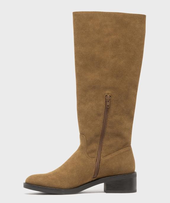 Bottes en suédine à petit talon femme vue5 - FOLLOW ME - GEMO