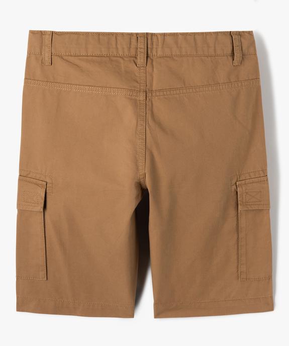 Bermuda cargo en twill uni coupe Regular garçon vue3 - GEMO 4G GARCON - GEMO