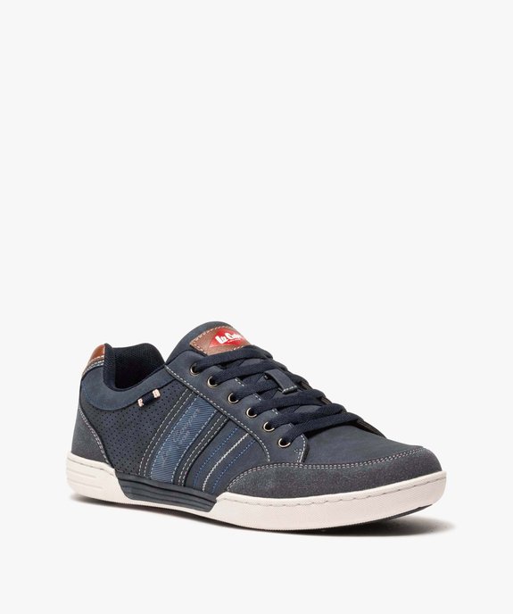 Baskets homme multi-matières avec perforations – Lee Cooper vue3 - LEE COOPER - GEMO