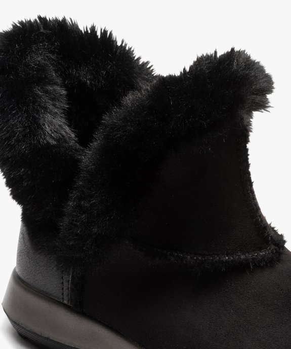 Boots fourrées femme confort en suédine unie vue6 - GEMO (CONFORT) - GEMO