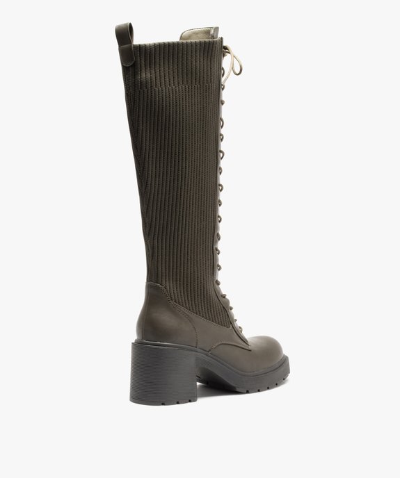  Bottes femme unies à lacets et tige en maille vue5 - GEMO(URBAIN) - GEMO