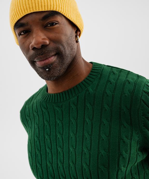 Pull col rond en coton à torsades homme vue5 - GEMO (HOMME) - GEMO