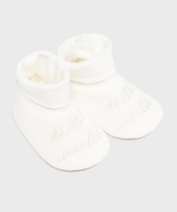 Chaussons de naissance avec message brodé - Little Love vue5 - LITTLE LOVE GEMO FOR GOOD - GEMO