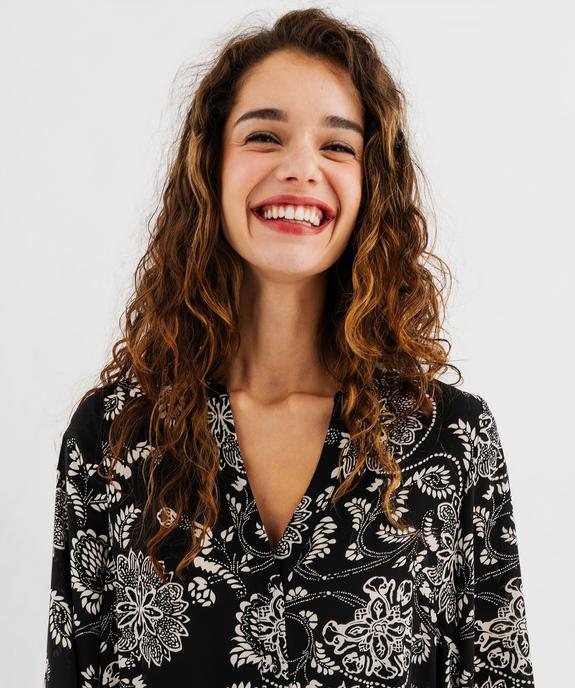 Robe voile à motifs fleuris avec volant dans le bas femme vue2 - GEMO 4G FEMME - GEMO