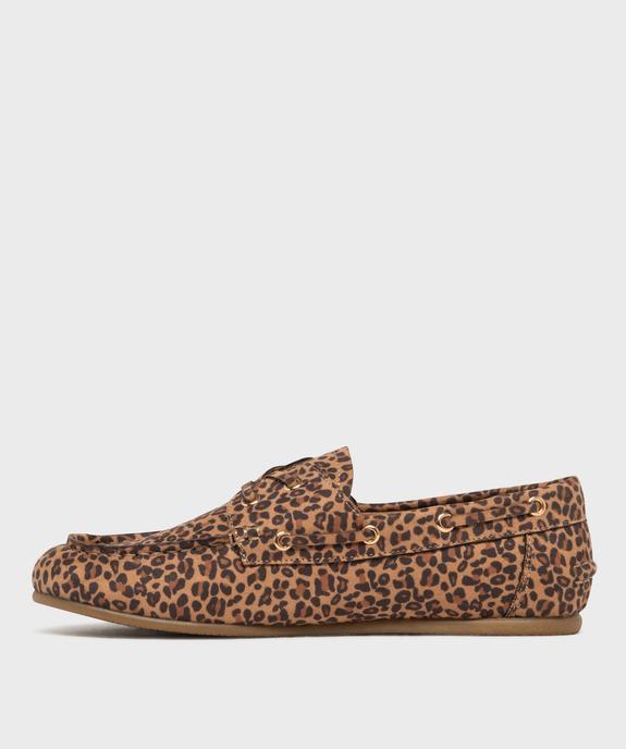 Mocassins souples imprimé léopard semelle intérieure cuir femme - Follow Me vue3 - FOLLOW ME - GEMO
