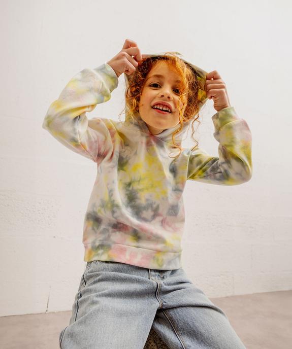 Sweat à capuche effet tie and dye fille vue3 - GEMO (ENFANT) - GEMO