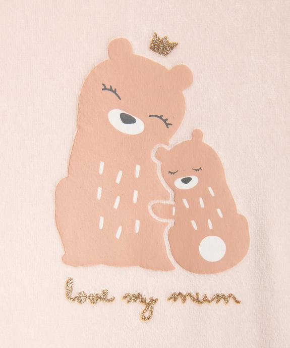 Pyjama dors-bien en velours à motif oursons bébé fille vue2 - GEMO 4G BEBE - GEMO