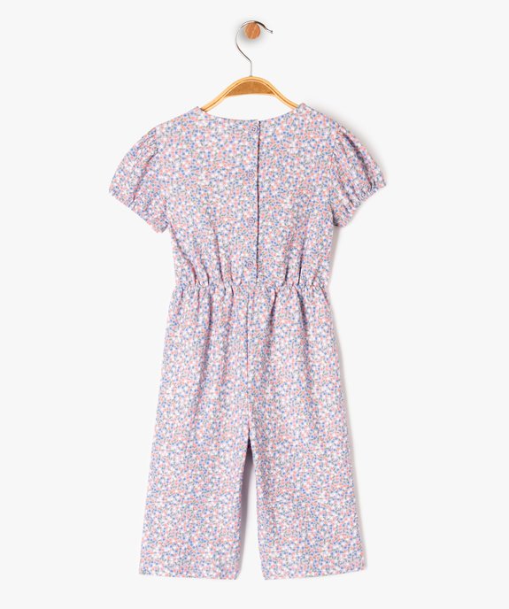 Combinaison fleurie à manches courtes bébé fille vue3 - GEMO(BEBE DEBT) - GEMO
