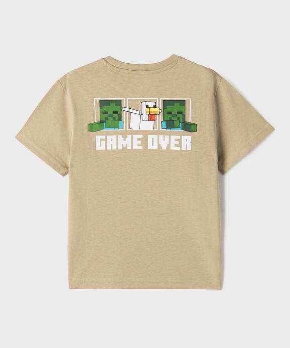 Tee-shirt manches courtes avec motif sur l’avant garçon - Minecraft vue3 - MINECRAFT - GEMO