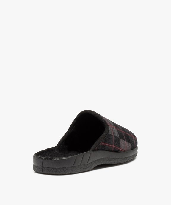 Chaussons homme mules en velours à carreaux vue4 - GEMO 4G HOMME - GEMO