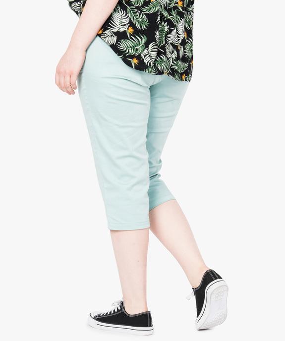 Pantacourt femme extensible uni longeur genoux vue3 - GEMO (G TAILLE) - GEMO