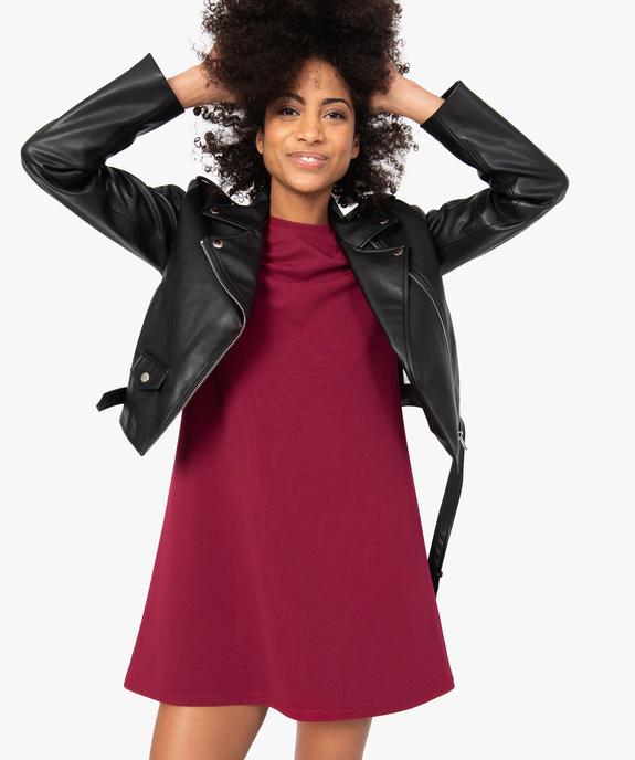 Robe femme coupe trapèze à manches courtes vue5 - FOLLOW ME - GEMO