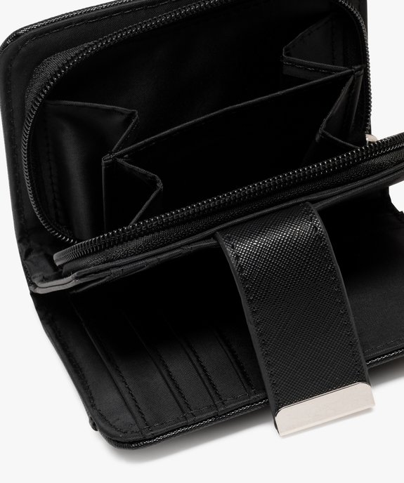 Portefeuille compact fermeture par zip et bouton pression femme vue3 - GEMO (ACCESS) - GEMO