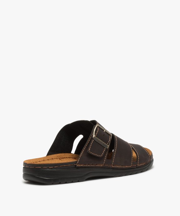 Sandales homme mules à larges brides tressées vue3 - GEMO (CASUAL) - GEMO